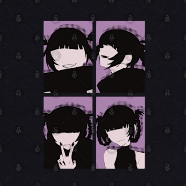 Call of the Night Anime Characters Nazuna Nanakusa Faceless in Cool 4 Panels Pop Art Style by Animangapoi